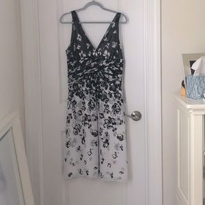 Black and white floral dress